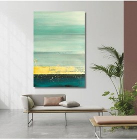 Resim Soyut Büyük Boy El Yapımı Yağlı Boya Tablo 81x111cm 