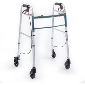 Resim Kf8220l-5 Alüminyum 4 Tekerlekli Walker Yürüteç Büyük Tekerli Frenli Hasta Yürüteci Tekerli 