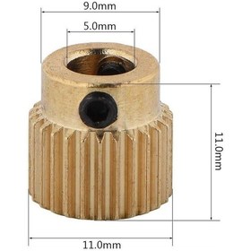 Resim Koodmax 5 Adet Mk8 Extruder 40 Diş 5mm Pirinç Özel Tel Besleme Ekstrüzyon Tekerleği Dişlisi 