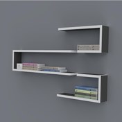 Resim Kenzlife kitaplık nevres 060*100*20 gri duvar rafı 