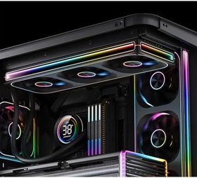 Resim JONSBO ZA-120B PC Kasa Fanı, 4 Taraflı Infinity Ayna Fanlı Sessiz Bilgisayar ARGB Fanı 2400RPM, PWM Entegre M & F Kafası, Alüminyum Etiket, 28MM Kalınlık, Siyah 