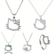 Resim Sanrio Karikatür Kedi Kolye Moda Kedi Kız Arkadaşı Kilitleme Zinciri Benzersiz Tasarım 