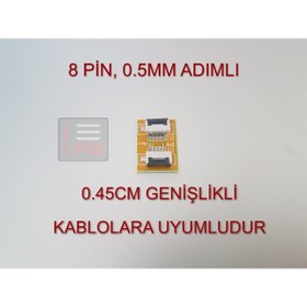 Resim FFC 8 Pin 0.5mm Adımlı Flex Kablo Uzatıcı Uzatma Soketi Fleks Ekleme Birleştirme Aparatı 