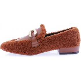 Resim DGN 5270-424 Metal Tokali Peluş Kadin Oxford Ayakkabi 