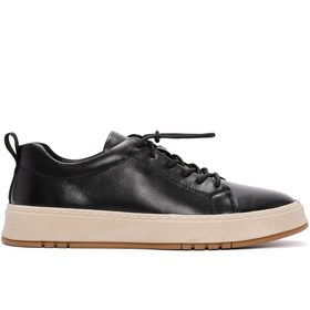 Resim Derimod Erkek Siyah Bağcıklı Deri Sneaker 25SFD691018 