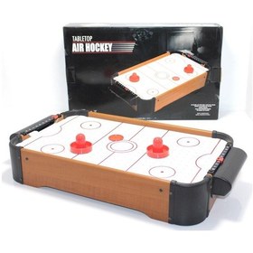 Resim Ahşap Pilli Hava Hokeyi Masaüstü Air Hockey Oyunu 