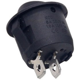 Resim Robizstore-Yuvarlak 2 Pin Anahtar Rocker Switch Mini Buton Kcd1 Siyah Açma 