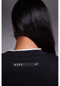 Resim Nike Phoenix Fleece Crew Oversize Womens Sweatshirt Bol Kesim Bisiklet Yaka Kadın Sweatshirt Siyah 