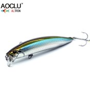 Resim 1 AOCLU Deniz Levreği Öldürücü Yüzen Wobbler - 10.41cm 0.63oz Uzun Atış Minnow Jerk Yem Ağırlık Transferi, Üçlü Kanca ve Çıngırak Boncuklar - Levrek, Ton Balığı, Sardalya ve Daha Fazlası için İdeal 