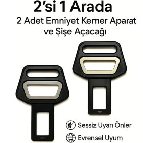 Resim Tüm Araçlara Uyumlu Metal Emniyet Kemeri Aparatı (2 Adet) 