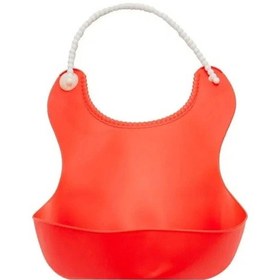 Resim Pelikan Silikon Mama Önlüğü / Silikon Hazneli Bebek Mama Önlüğü - Kırmızı Renkli Çok Renkli 