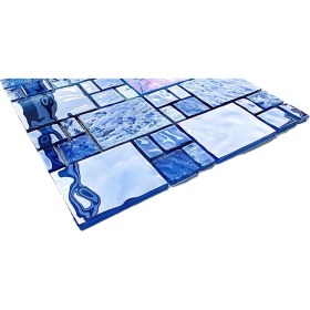Resim MozaiKristaL Banyo Havuz ve Tüm Yüzeyler Için Desenli Mavi 30X30CM. Fileli Kristal Cam Mozaik. ( 11 File Karo=1 M2 Fiyatıdır. ) 