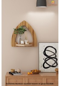 Resim Ahşap Dekoratif Duvar Rafı 2 Li / 3 Lü Set Mtsv - 145 Kahverengi 