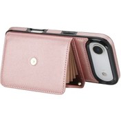 Resim Globalbloom Rose Gold Klt Çapraz Askılı Akordeon Kartlık + Uzun Ve Kısa Kayışlar iPhone Uyumlu 16 Pro Max Kılıf 