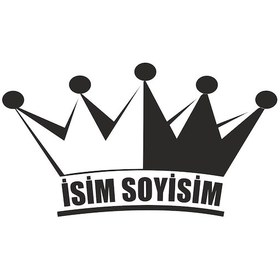 Resim Kişiye Özel Kral Tacı Isim Soyisim Sticker 01839 