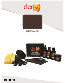 Resim Derby Koyu Kahve Deri Döşeme Boyama Ve Onarım 4 Lü Set 
