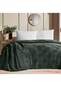 Resim Özdilek Trendy Art Deco Haki Yeşil Tek Kişilik Battaniye 