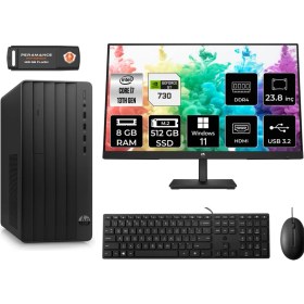 Resim Hp Pro Tower 290 G9 Intel Core I7 13700 8gb 512GB SSD GT730/4GB 23.8" Fhd Monitör W11H 8T2X1ES Masaüstü Bilgisayar & Per4 USB Bellek 8T2X1ESMNT2352 