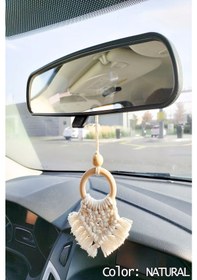 Resim Macrame Style Natural Araç İçi Ayna Süsü 