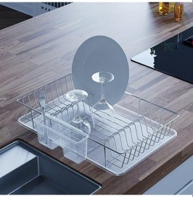 Resim Tek Katlı Tabaklık - Bulaşıklık Gümüş 