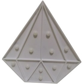 Resim Lemestar Beyaz Elmas Desenli Led Dekoratif Gece Lambası - Odalar İçin Dekor Ve Aydınlatma Aleti, Sevgili Hediyesi Pil Dahil Değil Beyaz 