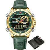 Resim Hanyang G Gn Kutusu ile Yeni Navıforce Saatler Erkekler Lüks Marka Askeri Spor Erkek Kol Saati Chronograph Kuvars Su Geçirmez Izle Deri Erkek Saat (Yurt Dışından) 