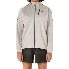 Resim Asics Fujitrail Elite Waterproof Jacket Kadın Bej Koşu Ceketi 