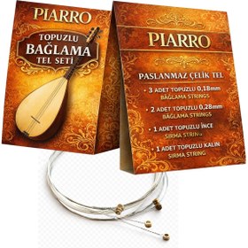 Resim Piarro Topuzlu Profesyonel Uzun Sap Bağlama Tel Seti 0,20 