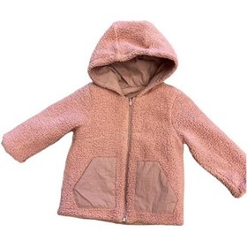 Resim Kız / Erkek Bebek Peluş Fermuarlı Kapüşonlu Mont-11357-gül Kurusu Gül Kurusu 