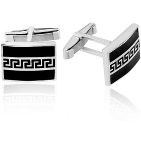 Resim Inure Jewelry Gümüş Dikdörtgen Kol Düğmesi 