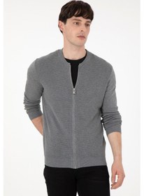 Resim U.s. Polo Assn. Erkek Gri Melanj Hırka Triko 50288870-vr086 Gri Melanj 