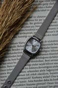 Resim LOOKUP NEW Dennis Unisex Erkek Gümüş Çelik Kordonlu Minimal Vintage Yeni Sezon Kol Saati 