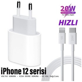 Resim Apple Uyumlu iPhone12 12 Pro 12 Pro Max - Mini Şarj Aleti Ve Kablo 20w Hızlı Pd Type-c 