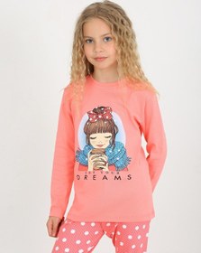 Resim Kız Çocuk Uzun Kollu %100 Pamuklu Pijama Takımı Let Your Nar 