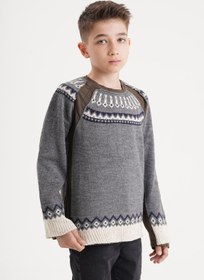 Resim Cloudy Kids Erkek Çocuk Bisiklet Yaka Penye Detaylı Triko Kazak 