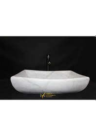 Resim Muğla Kristal Beyaz Köşeli Dizayn Lavabo 