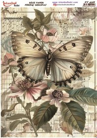 Resim Pirinç Dekopaj Kağıdı 30x42cm Pt-498 Kelebek 