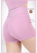 Resim Kadın Lila Yüksek Bel Toparlayıcı İç Göstermeyen Boxer Şort Deniz, Havuz & Günlük Kullanım İçin Lila 