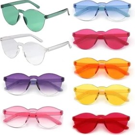 Resim Oval Şekilli Çerçevesiz Parti Gözlüğü 6 Renk 6 Adet 