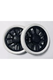 Resim CET PRIME - 2 ADET - Pazar Arabası Tekerleği Telli Yuva 17 CM Siyah Pazar Teker 