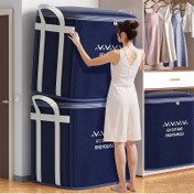 Resim 2025 Yeni Model Büyük Kapasiteli Kıyafet ve Yatak Örtüsü Saklama Kutusu - Dayanıklı Çizilmeye Karşı Dirençli Plastik, Katlanabilir Taşınabilir Tasarım, Taşıma ve Seyahat için Tutacaklı & Askılı, Ev Düzenleme, Klasik Tasarım, Yatağın Altı Depolama 