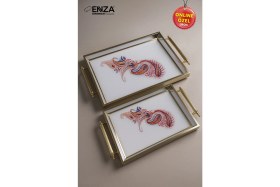 Resim Diana Ikili Çay Kahve Kahvaltılık ve Sunum Tepsisi 