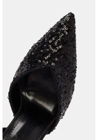 Resim Bestyle Freya Kadın Siyah Pullu Topuklu Ayakkabı Siyah 