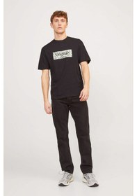 Resim Jack & Jones Jorlafayette Brandıng Tee Siyah Erkek Kısa Kol T-shirt 000000000101961698 