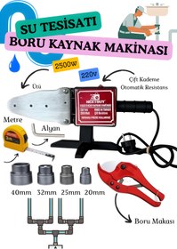 Resim nextbuy 2500W Su Tesisatı Plastik Boru Kaynak Makinesi Çift Kademe Ayarlı Çantalı Makas Pafta Ucu Alyan Seti 