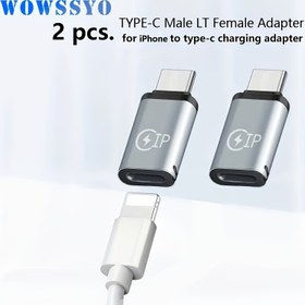 Resim 2-Pack WOWSSYO Type-C Lightning Adaptörü, iPhone/iPad için USB Erkekten Dişe Şarj ve Veri Transfer Kablosu, USB Güçlü, ≤36V Çalışma Voltajı, OTG Uyumlu 