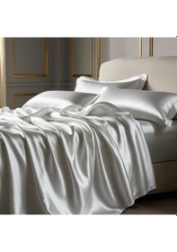 Resim Antibakteriyel Terletmeyen İpek Saten Yastık Kılıfı 2'li 50x70 Beyaz Çok Renkli 