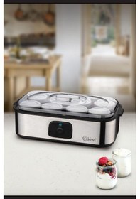 Resim Kiwi KYM-7213 Paslanmaz Çelik Tabanlı 8 Kavan Yoğurt Yapma Makinesi 