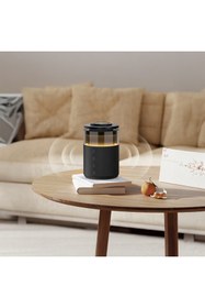 Resim Recci RCW-51 Kablosuz Şarj Standı Ambiyans Işıklı Bluetooth Speaker Hoparlör Özellikli Siyah 