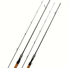 Resim Ultra Hafif Hızlı Eylemli Karbon Fiber Boş & Katı Uçlu Döner Balıkçılık Çubuğu - Yüksek Hassasiyetli Ahşap Sap, Tatlısu Balıkçılığı için Fuji Kılavuz Halkaları, Balıkçılık Ekipmanı 